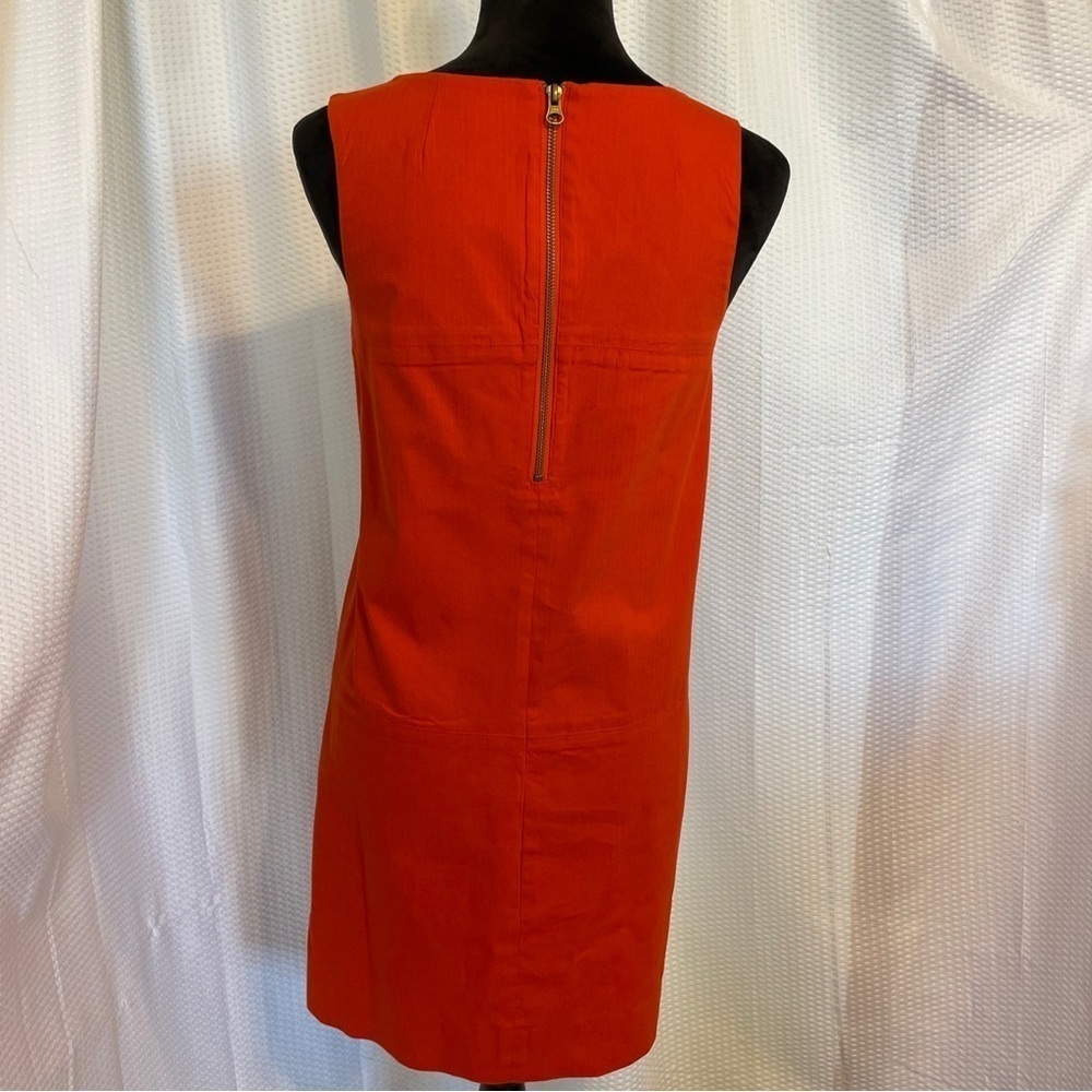 J. Crew cotton blend orange sleeveless sheath dress size 2 - Picture 3 of 5